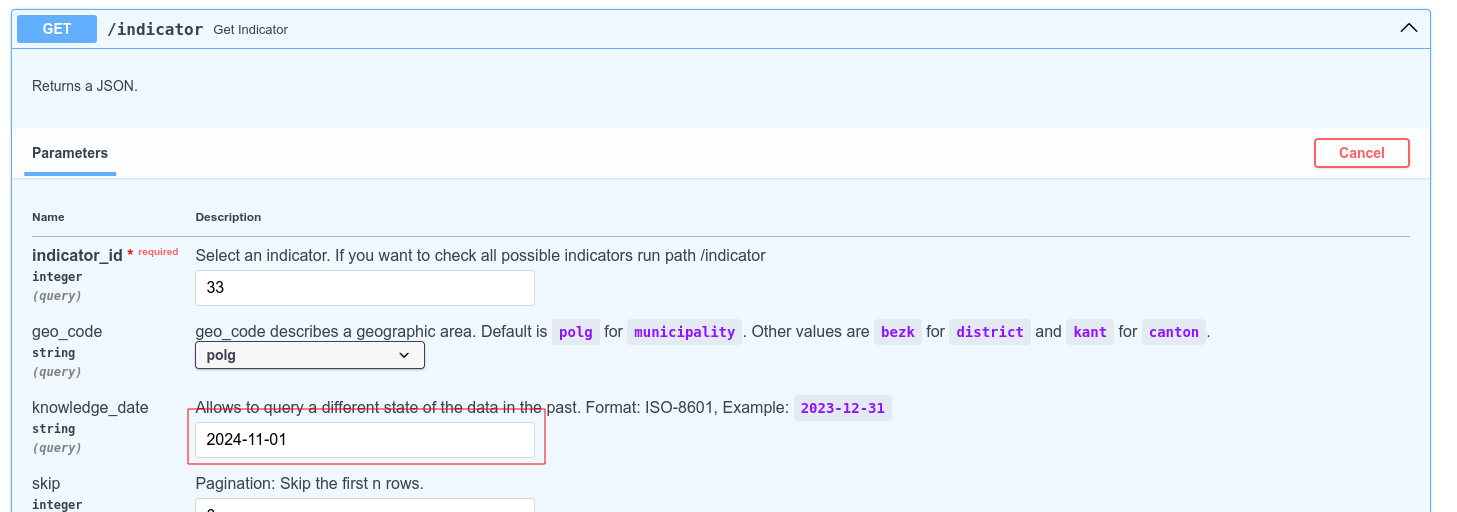 ODAPI custom knowledge date